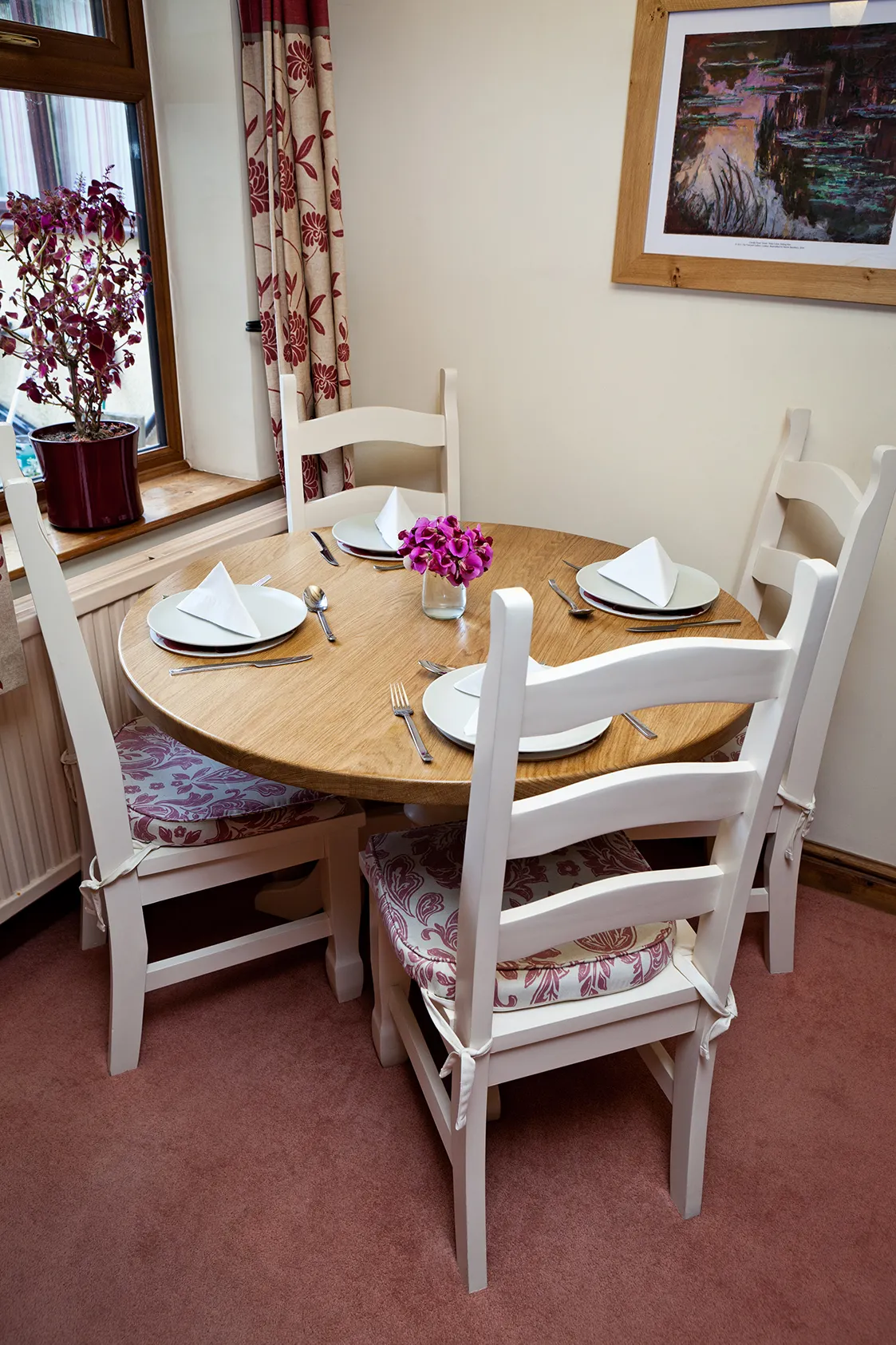 Painted & Oak Pedestal Table